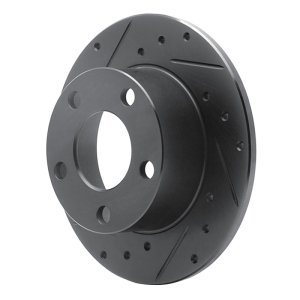 Audi A6 Quattro Brake Rotor (1) - Rear Left - R1 Concepts - Drilled & Slotted - Black - `92-`05